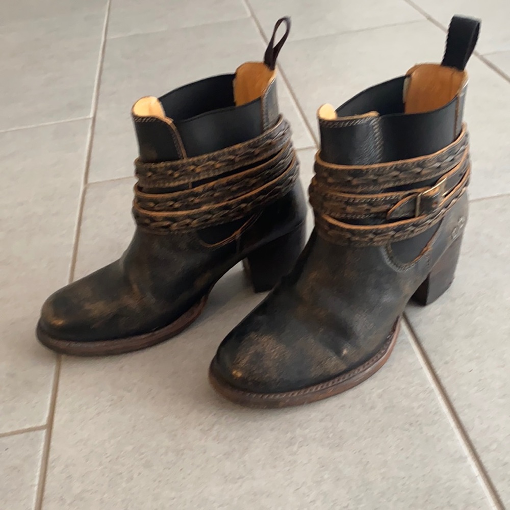 Bed Stu brown booties, size 7